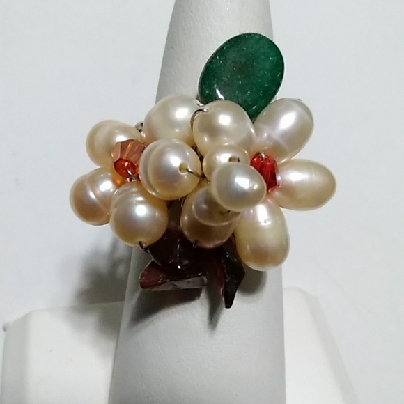 3/$50💎 Multi Gemstone and Pearl Ring - Picture 1 of 6